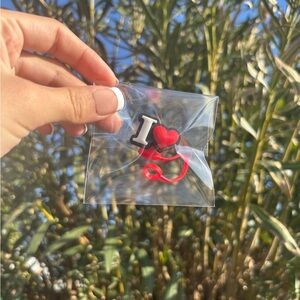 I Heart Red Keychain Charm and Custom Stanley Hello kitty